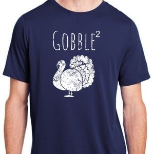 Retro Funny Gobble Squared Turkey Day Math Thanksgiving Joke Adult ChromaSoft Performance T-Shirt