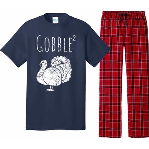 Retro Funny Gobble Squared Turkey Day Math Thanksgiving Joke Pajama Set