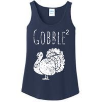 Retro Funny Gobble Squared Turkey Day Math Thanksgiving Joke Ladies Essential Tank