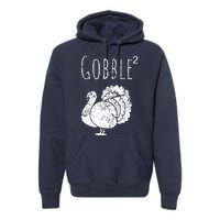 Retro Funny Gobble Squared Turkey Day Math Thanksgiving Joke Premium Hoodie