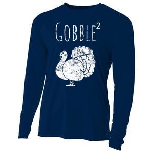 Retro Funny Gobble Squared Turkey Day Math Thanksgiving Joke Cooling Performance Long Sleeve Crew