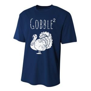 Retro Funny Gobble Squared Turkey Day Math Thanksgiving Joke Performance Sprint T-Shirt