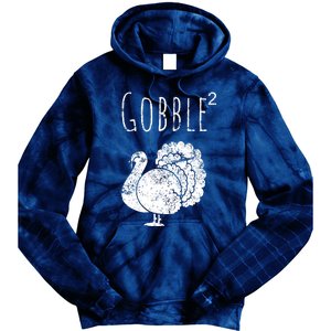 Retro Funny Gobble Squared Turkey Day Math Thanksgiving Joke Tie Dye Hoodie