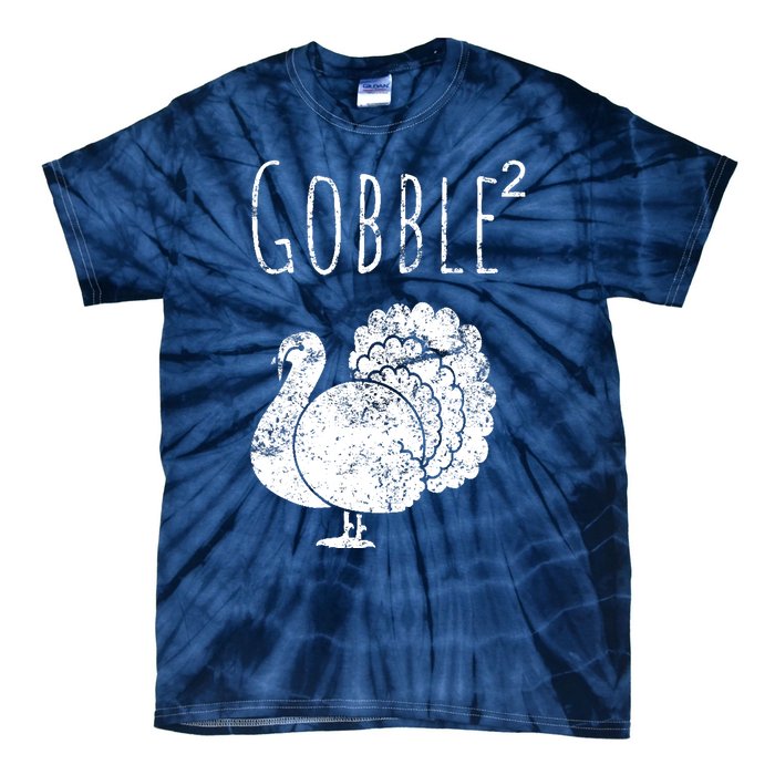 Retro Funny Gobble Squared Turkey Day Math Thanksgiving Joke Tie-Dye T-Shirt