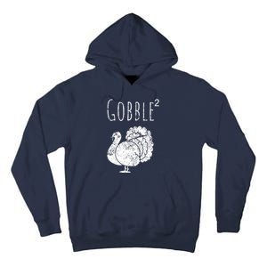 Retro Funny Gobble Squared Turkey Day Math Thanksgiving Joke Tall Hoodie