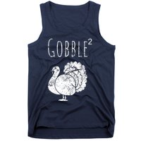 Retro Funny Gobble Squared Turkey Day Math Thanksgiving Joke Tank Top