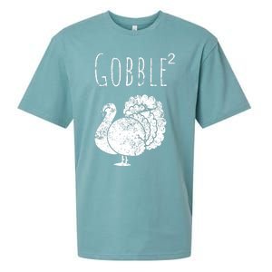 Retro Funny Gobble Squared Turkey Day Math Thanksgiving Joke Sueded Cloud Jersey T-Shirt