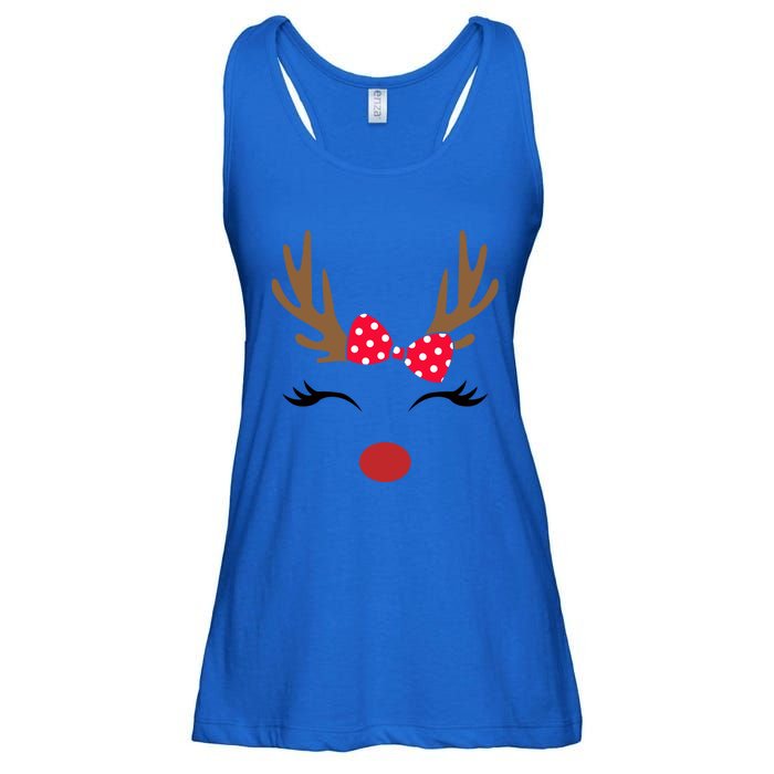 Reindeer Face Glasses Leopard Christmas Costume Gift Ladies Essential Flowy Tank