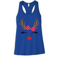 Reindeer Face Glasses Leopard Christmas Costume Gift Women's Racerback Tank