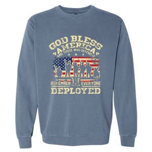 RED Friday God Bless America Remember Everyone Deployed Garment-Dyed Sweatshirt