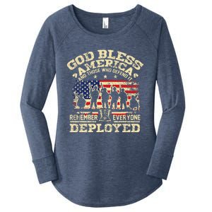 RED Friday God Bless America Remember Everyone Deployed Women's Perfect Tri Tunic Long Sleeve Shirt