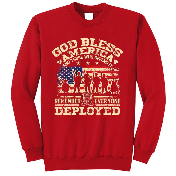 RED Friday God Bless America Remember Everyone Deployed Sweatshirt