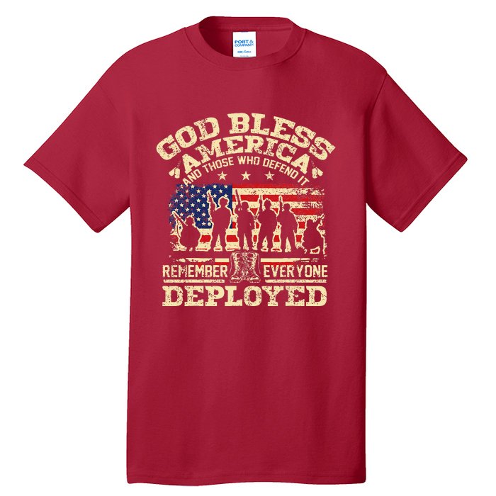 RED Friday God Bless America Remember Everyone Deployed Tall T-Shirt