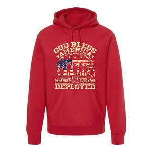 RED Friday God Bless America Remember Everyone Deployed Premium Hoodie