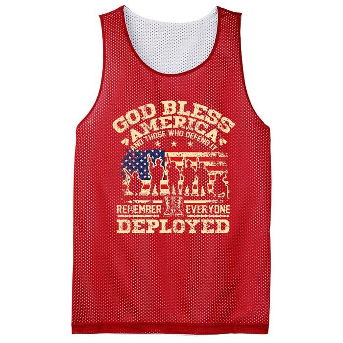 RED Friday God Bless America Remember Everyone Deployed Mesh Reversible Basketball Jersey Tank