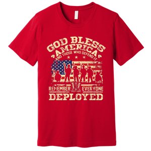 RED Friday God Bless America Remember Everyone Deployed Premium T-Shirt