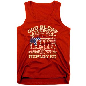 RED Friday God Bless America Remember Everyone Deployed Tank Top