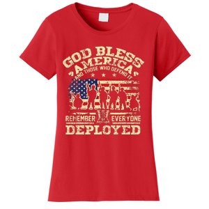 RED Friday God Bless America Remember Everyone Deployed Women's T-Shirt