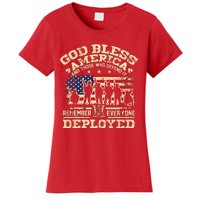 RED Friday God Bless America Remember Everyone Deployed Women's T-Shirt