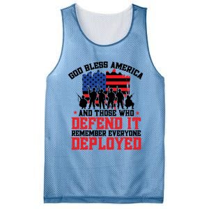 Red Friday God Bless America Military Veteran Gift Mesh Reversible Basketball Jersey Tank