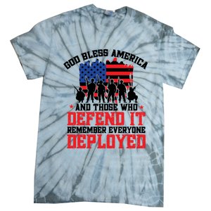 Red Friday God Bless America Military Veteran Gift Tie-Dye T-Shirt