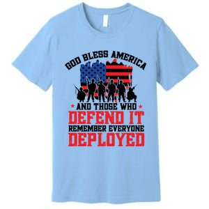 Red Friday God Bless America Military Veteran Gift Premium T-Shirt