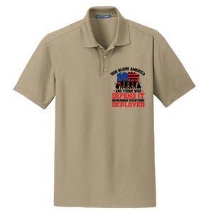 Red Friday God Bless America Military Veteran Gift Dry Zone Grid Polo