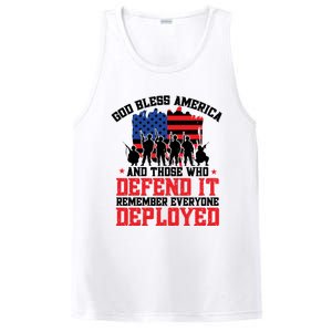 Red Friday God Bless America Military Veteran Gift PosiCharge Competitor Tank