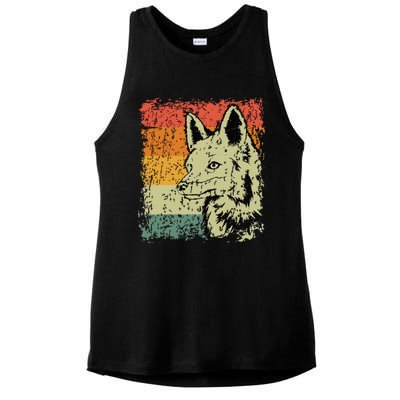 Retro Fox Gift Vintage Fox Ladies PosiCharge Tri-Blend Wicking Tank