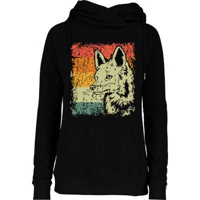 Retro Fox Gift Vintage Fox Womens Funnel Neck Pullover Hood