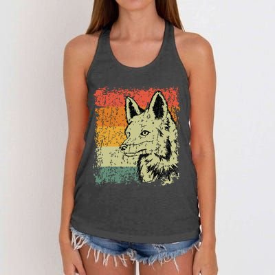 Retro Fox Gift Vintage Fox Women's Knotted Racerback Tank