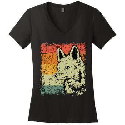 Retro Fox Gift Vintage Fox Women's V-Neck T-Shirt