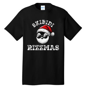 Rizzmas Funny Gen Alpha Slang Christmas Penguin Gift Tall T-Shirt