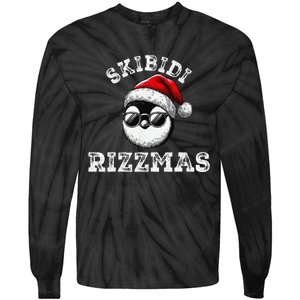 Rizzmas Funny Gen Alpha Slang Christmas Penguin Gift Tie-Dye Long Sleeve Shirt