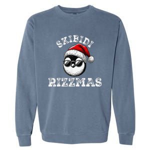 Rizzmas Funny Gen Alpha Slang Christmas Penguin Gift Garment-Dyed Sweatshirt