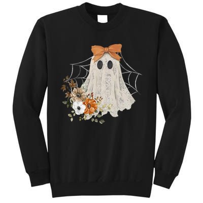 Retro Floral Ghost Cute Halloween Costume Funny Graphic Sweatshirt