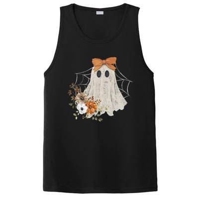 Retro Floral Ghost Cute Halloween Costume Funny Graphic PosiCharge Competitor Tank