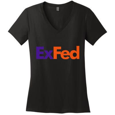 Retired Federal Government Worker Ex Fed Women's V-Neck T-Shirt