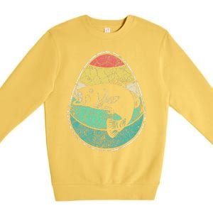 Retro Fisherman Gifts For Easter Egg Bass Fishing Premium Crewneck Sweatshirt