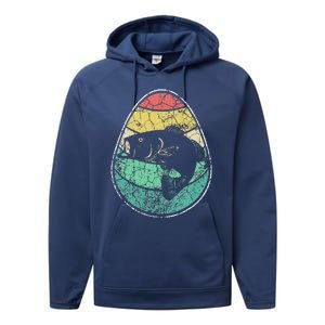 Retro Fisherman Gifts For Easter Egg Bass Fishing Performance Fleece Hoodie