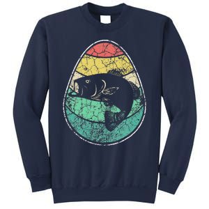 Retro Fisherman Gifts For Easter Egg Bass Fishing Sweatshirt