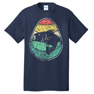 Retro Fisherman Gifts For Easter Egg Bass Fishing Tall T-Shirt