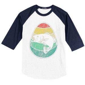 Retro Fisherman Gifts For Easter Egg Bass Fishing Baseball Sleeve Shirt