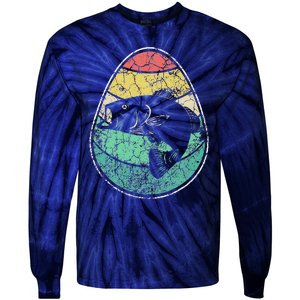 Retro Fisherman Gifts For Easter Egg Bass Fishing Tie-Dye Long Sleeve Shirt