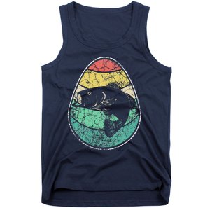 Retro Fisherman Gifts For Easter Egg Bass Fishing Tank Top