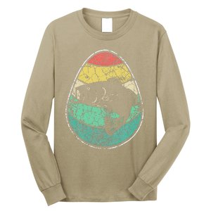 Retro Fisherman Gifts For Easter Egg Bass Fishing Long Sleeve Shirt