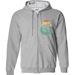 Retro Fisherman Gifts For Easter Egg Bass Fishing Full Zip Hoodie