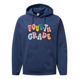 Retro Fourth Grade For Teacher Student Performance Fleece Hoodie