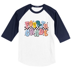 Retro Fourth Grade For Teacher Student Baseball Sleeve Shirt