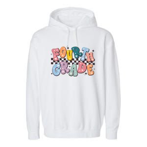 Retro Fourth Grade For Teacher Student Garment-Dyed Fleece Hoodie